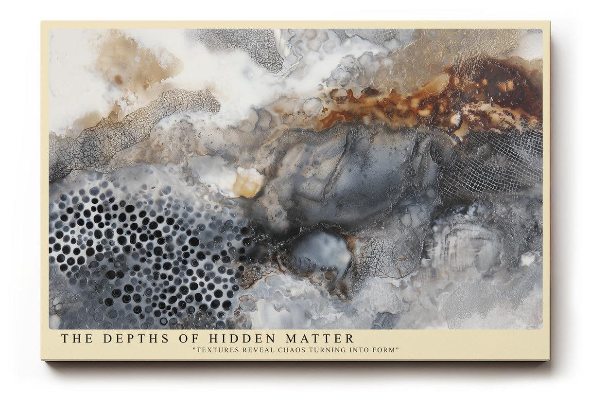 Paul Sinus Wandbild The Depths of Hidden Matter abstraktes Strukturmotiv in Grau-, Braun- und Schwarztönen mit organischer Tiefe