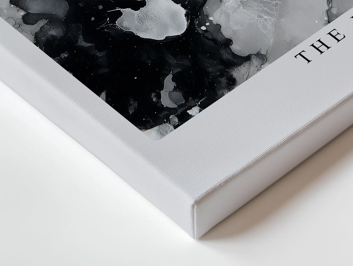 Paul Sinus Wandbild The Depths of Silent Contrast Abstract Flow in Black and White Elegance