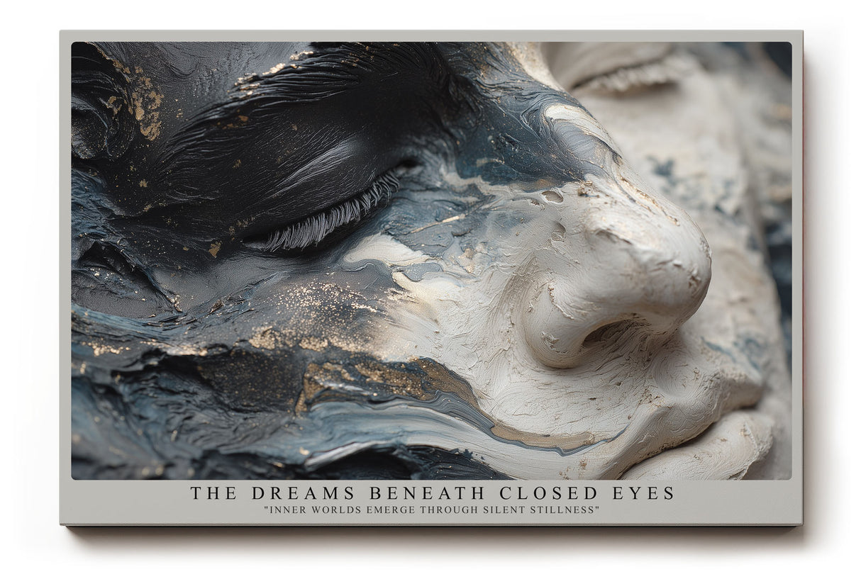 Paul Sinus Wandbild The Dreams Beneath Closed Eyes Abstract Human Face in Gentle Stillness