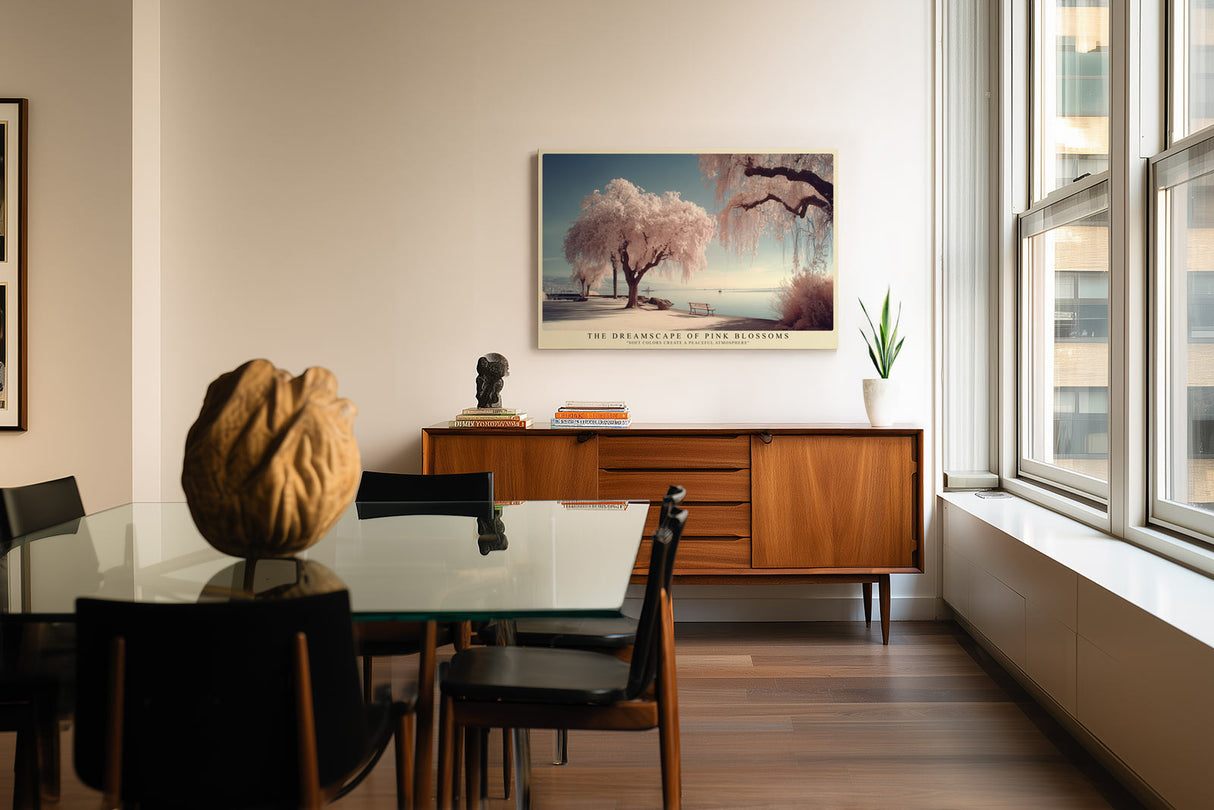 Paul Sinus Wandbild The Dreamscape of Pink Blossoms Soft Colors Create a Peaceful Atmosphere