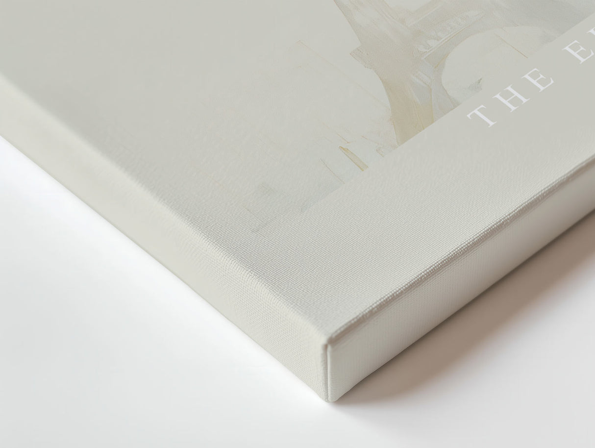 Paul Sinus Wandbild The Elegance of Parisian Dreams – Zartes Porträt einer Frau mit Eiffelturm im Hintergrund, Symbol für Stil, Anmut und französische Eleganz