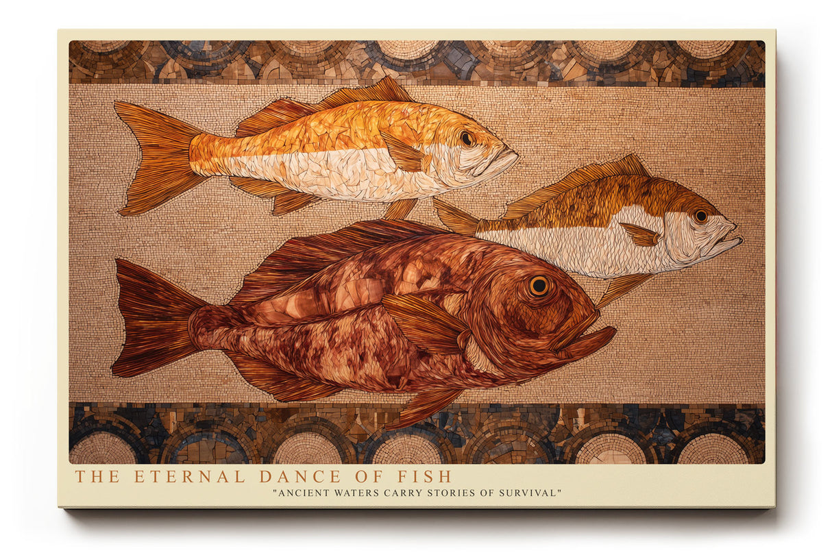Paul Sinus Wandbild The Eternal Dance of Fish Artistic Mosaic of Life and Movement