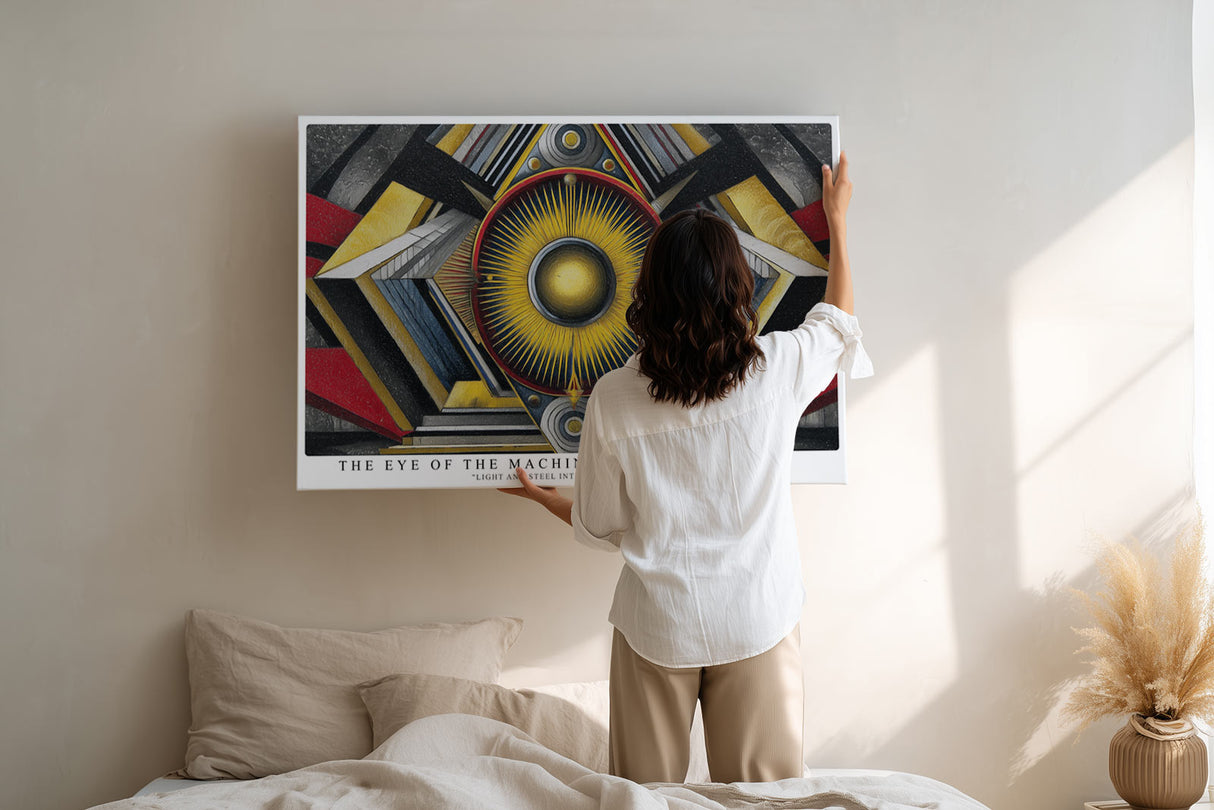 Paul Sinus Wandbild The Eye of the Machine Geometric Fusion of Light and Steel Harmony