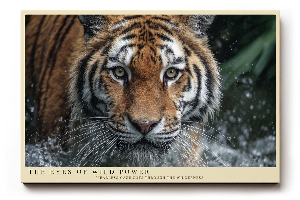 Paul Sinus Wandbild The Eyes of Wild Power Ausdrucksstarkes Porträt eines Tigers im Wasser – Symbol für Stärke, Mut und wilde Eleganz.