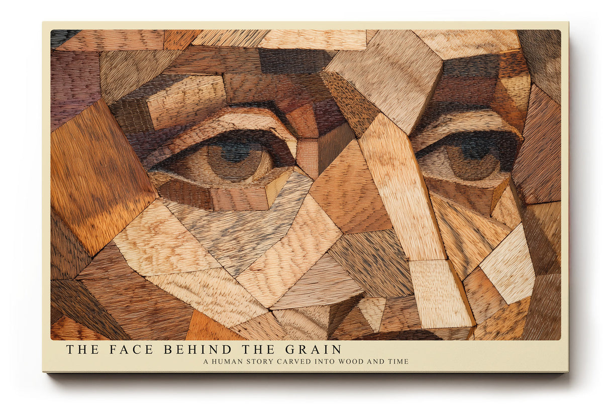 Paul Sinus Wandbild The Face Behind the Grain Human Story in Wood and Time