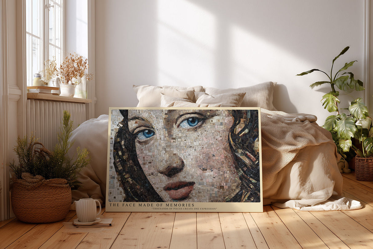 Paul Sinus Wandbild The Face Made of Memories Mosaic Expression of Timeless Beauty