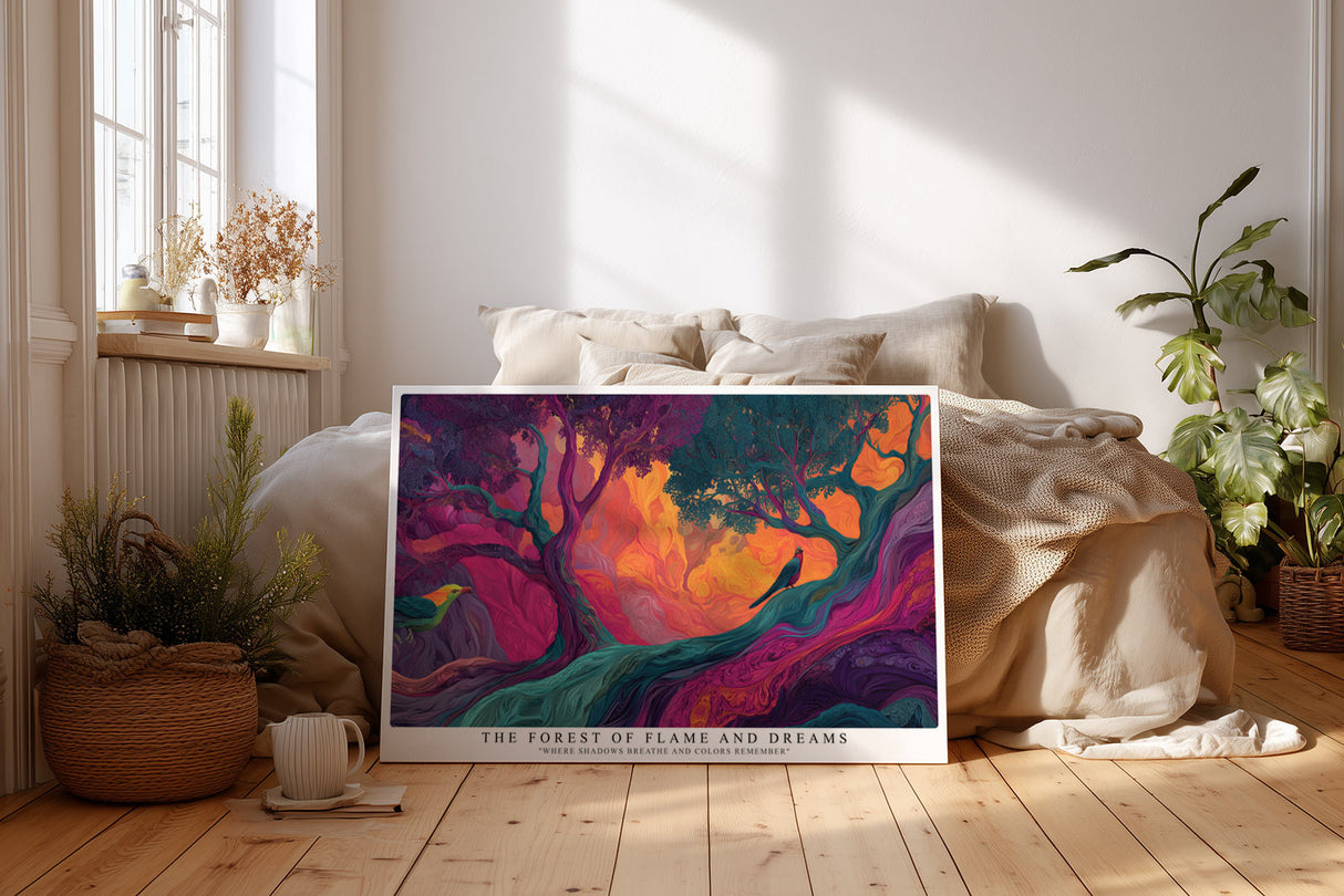 Paul Sinus Wandbild The Forest of Flame and Dreams Harmony of Light and Shadow