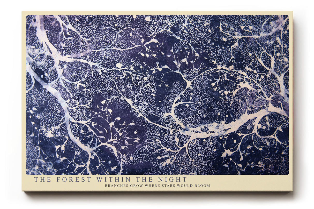 Paul Sinus Wandbild The Forest Within the Night Abstract Nature Roots and Stars in Blue Harmony