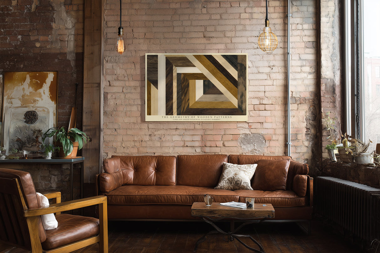 Paul Sinus Wandbild The Geometry of Wooden Patterns Natural Harmony in Lines and Angles