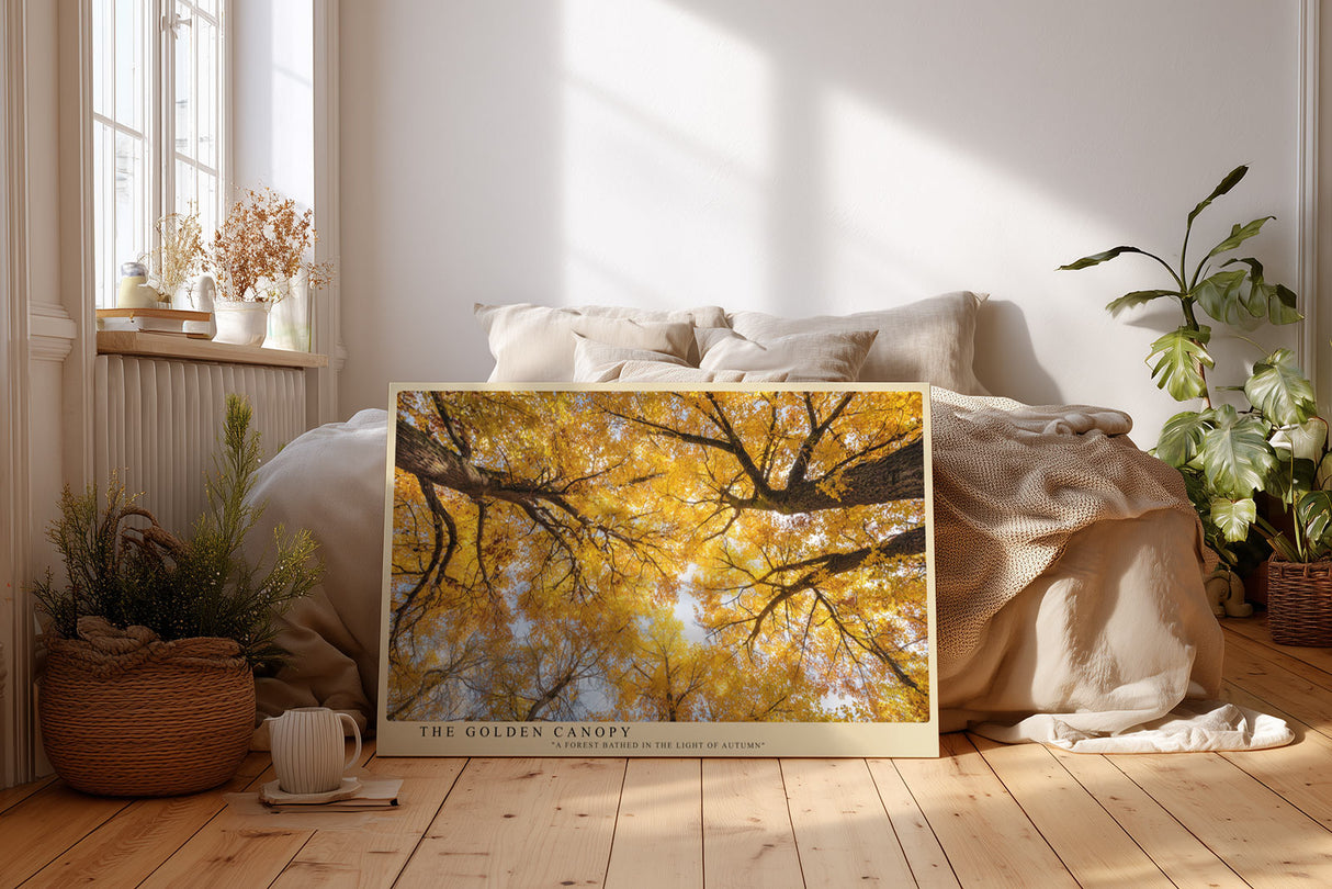 Paul Sinus Wandbild The Golden Canopy Autumn Forest in Light and Warm Harmony