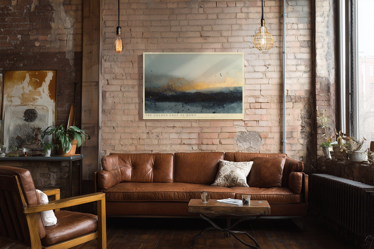 Paul Sinus Wandbild The Golden Edge of Dawn – Abstraktes Lichtspiel zwischen Nacht und Morgengrauen