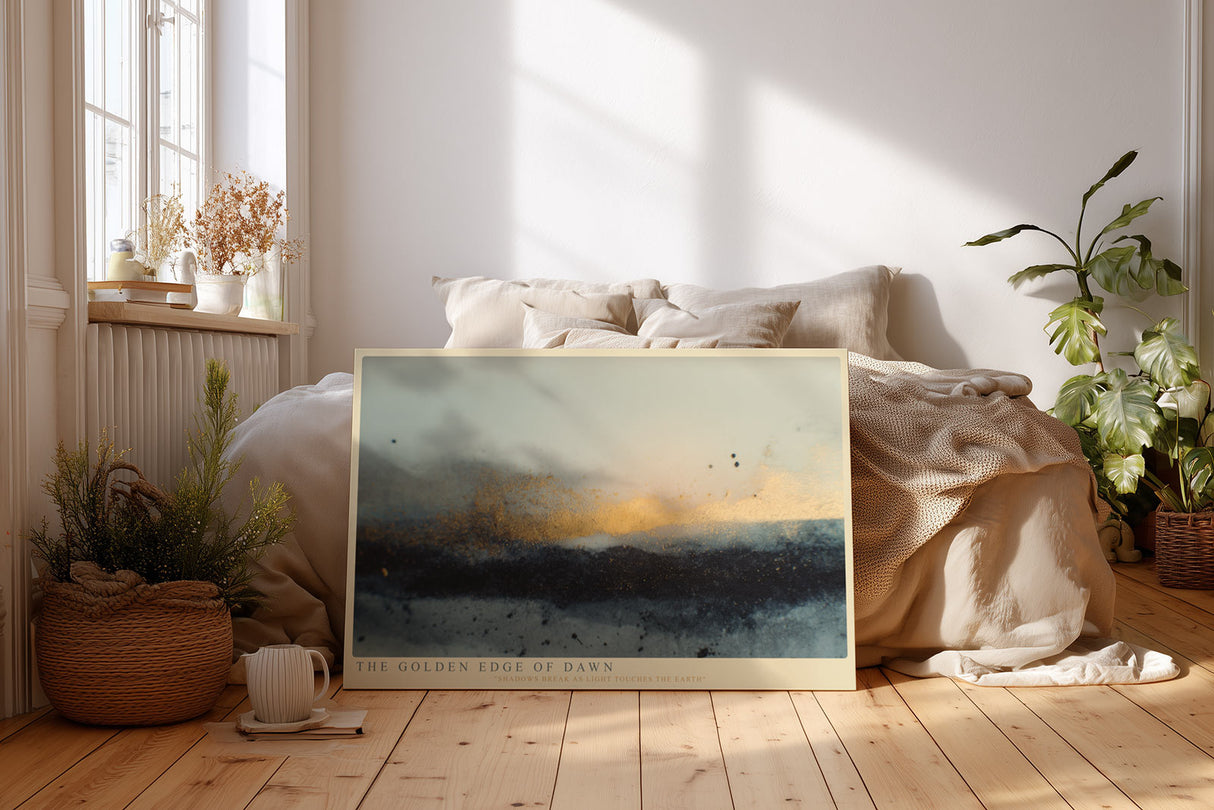 Paul Sinus Wandbild The Golden Edge of Dawn – Abstraktes Lichtspiel zwischen Nacht und Morgengrauen