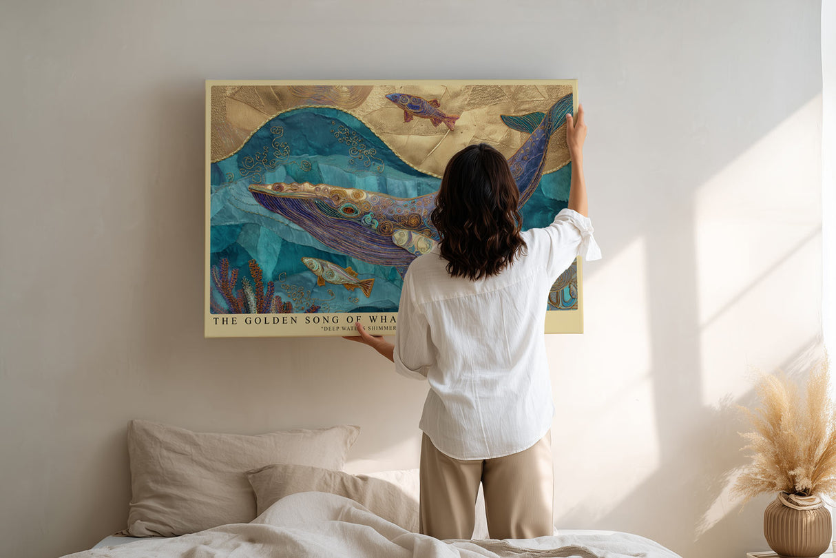 Paul Sinus Wandbild The Golden Song of Whales Deep Harmony of Ocean and Light