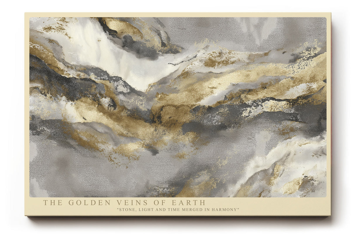 Paul Sinus Wandbild The Golden Veins of Earth Abstract Elegance of Stone and Light