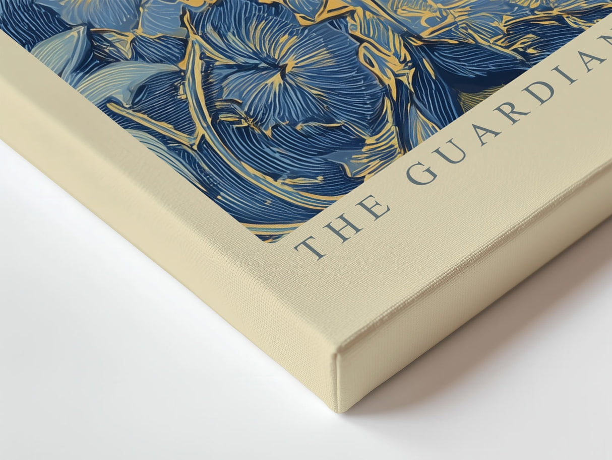 Paul Sinus Wandbild The Guardian of Silent Forests Wolf of Wisdom in Blue Botanical Harmony