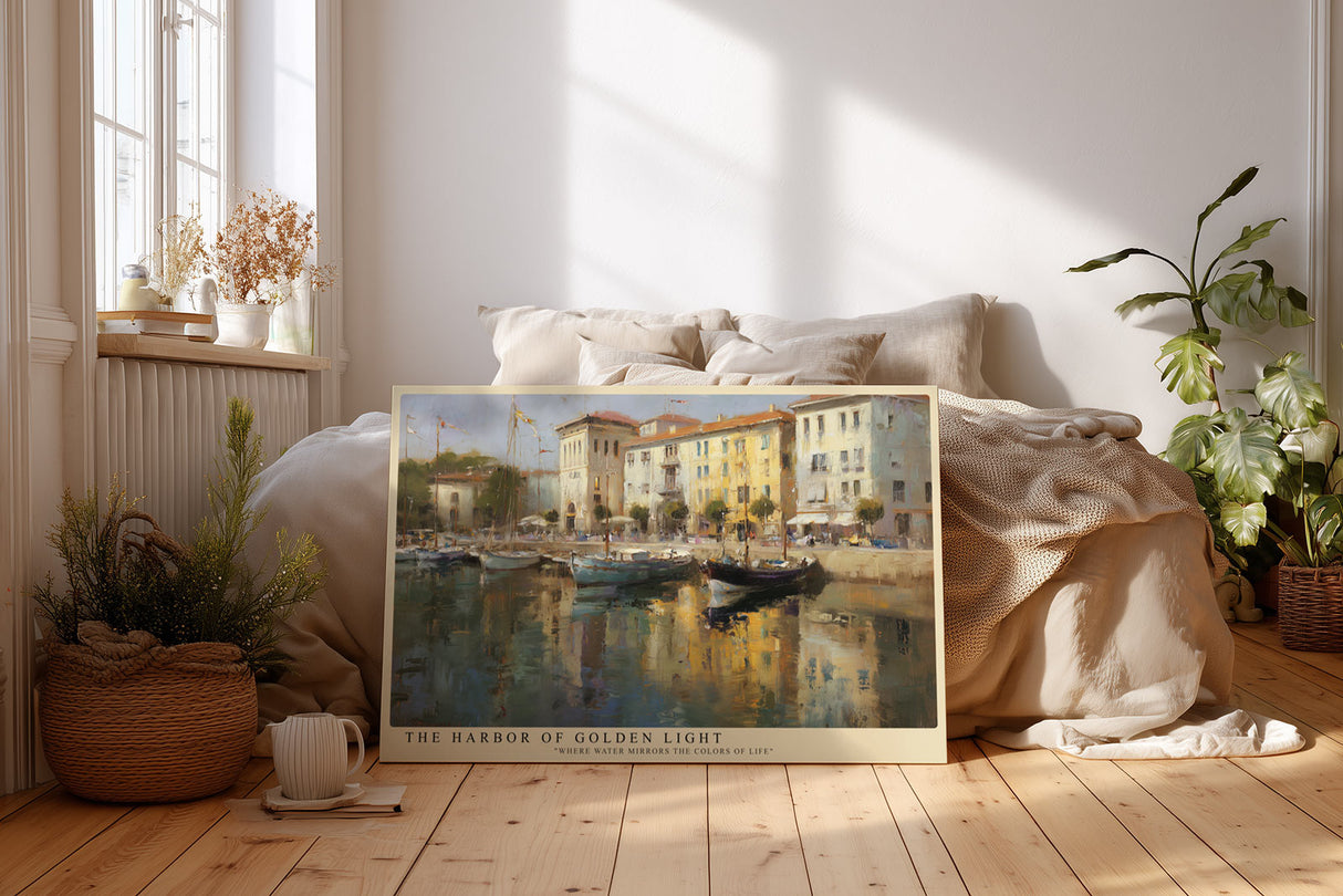 Paul Sinus Wandbild The Harbor of Golden Light Reflections of Serenity and Life