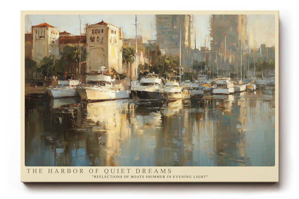 Paul Sinus Wandbild The Harbor of Quiet Dreams Boats Reflecting in Evening Light
