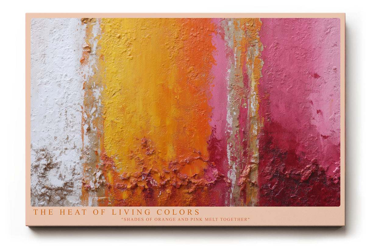 Paul Sinus Wandbild The Heat of Living Colors Abstract Power in Orange and Pink