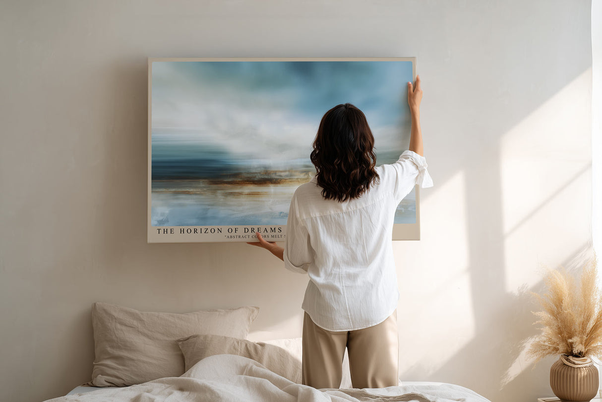 Paul Sinus Wandbild The Horizon of Dreams Abstrakte Landschaft in fließenden Farben, wo Himmel und Erde ineinander übergehen und Zeit bedeutungslos wird.