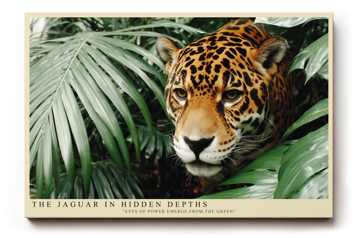 Paul Sinus Wandbild The Jaguar in Hidden Depths faszinierendes Tiermotiv mit Jaguar im dichten grünen Blattwerk