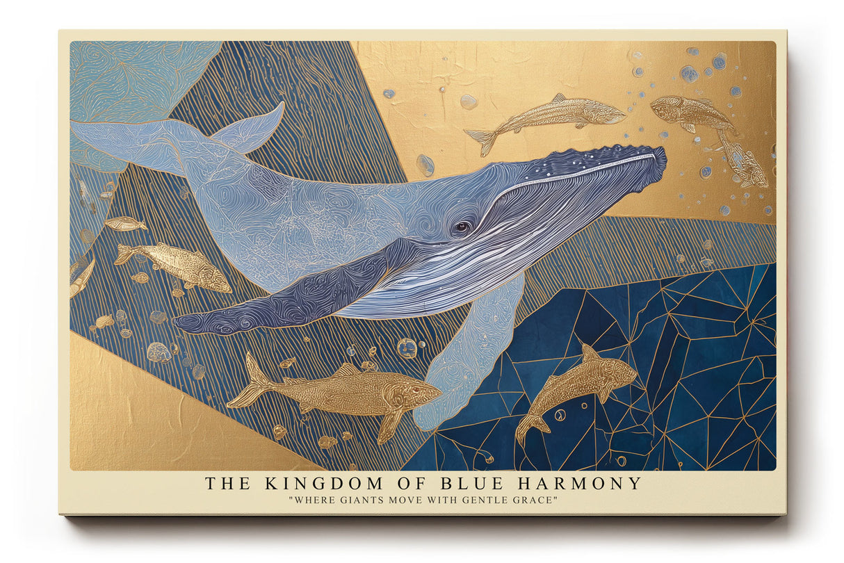 Paul Sinus Wandbild The Kingdom of Blue Harmony Grace of Whales in Golden Depths