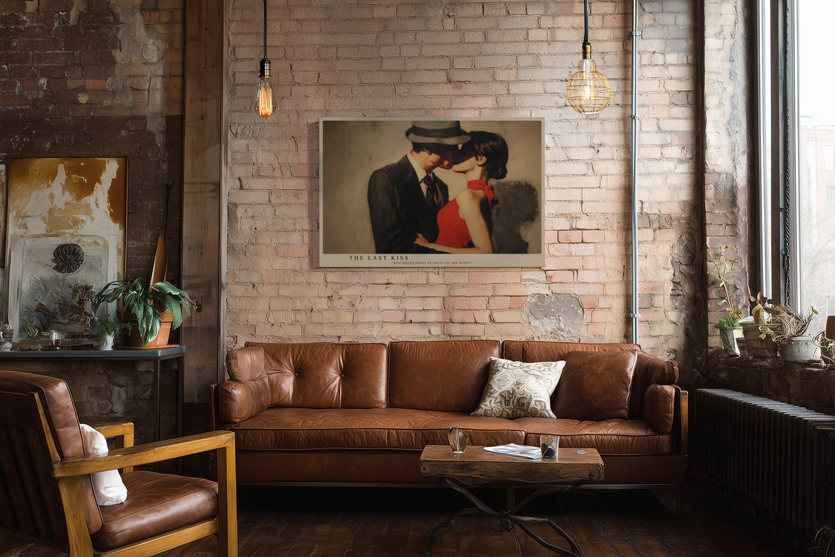 Paul Sinus Wandbild The Last Kiss – Zeitlose Szene voller Leidenschaft und Eleganz – Romantisches Wandbild mit Vintage-Charme und filmischer Ästhetik.