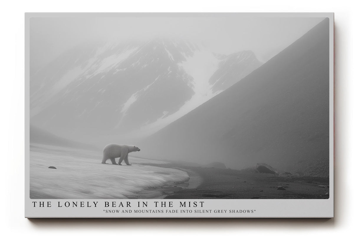 Paul Sinus Wandbild The Lonely Bear in the Mist Polar Silence Across Grey Mountains