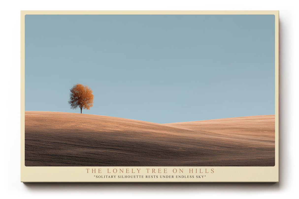 Paul Sinus Wandbild The Lonely Tree on Hills minimalistisches Landschaftsmotiv mit einsamem Baum und sanften Hügeln