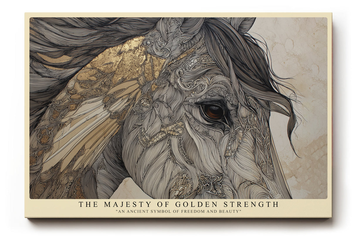 Paul Sinus Wandbild The Majesty of Golden Strength Horse of Freedom and Grace