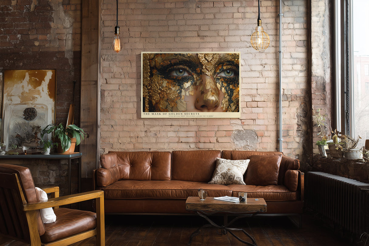 Paul Sinus Wandbild The Mask of Golden Secrets Portrait of Hidden Power and Beauty