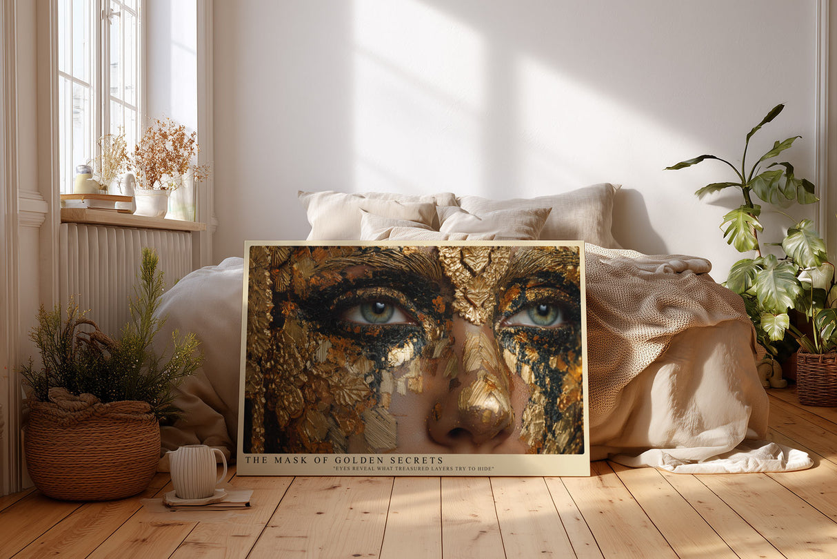 Paul Sinus Wandbild The Mask of Golden Secrets Portrait of Hidden Power and Beauty