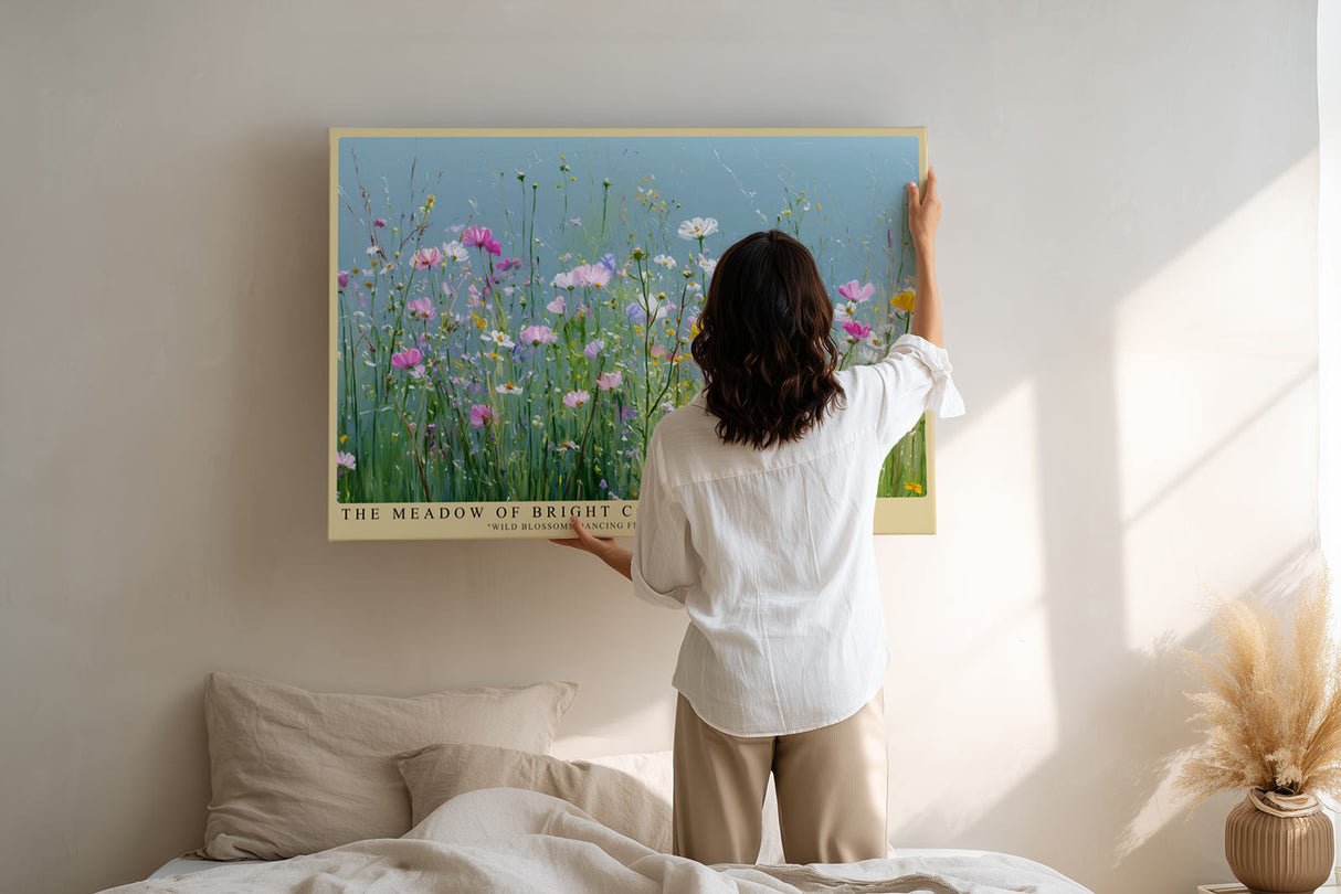 Paul Sinus Wandbild The Meadow of Bright Colors – Blühende Sommerwiese unter blauem Himmel