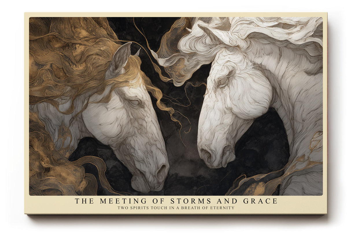 Paul Sinus Wandbild The Meeting of Storms and Grace Horses in Eternal Motion of Power and Elegance