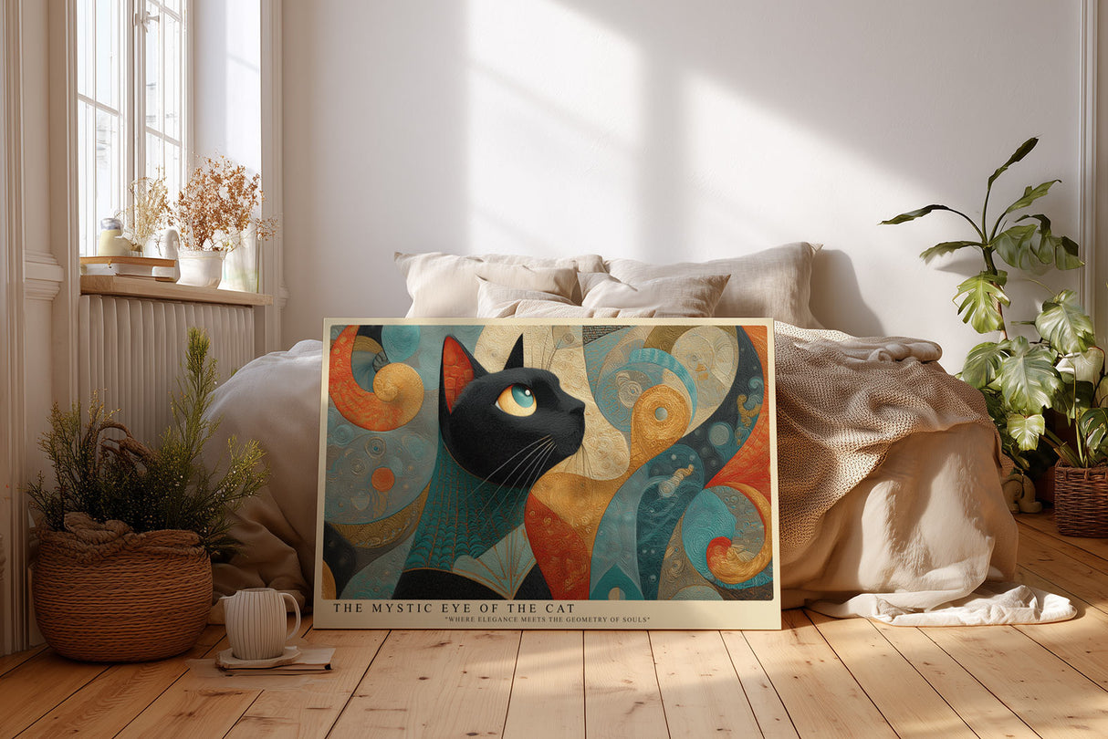 Paul Sinus Wandbild The Mystic Eye of the Cat Elegance and Geometry in Artistic Harmony