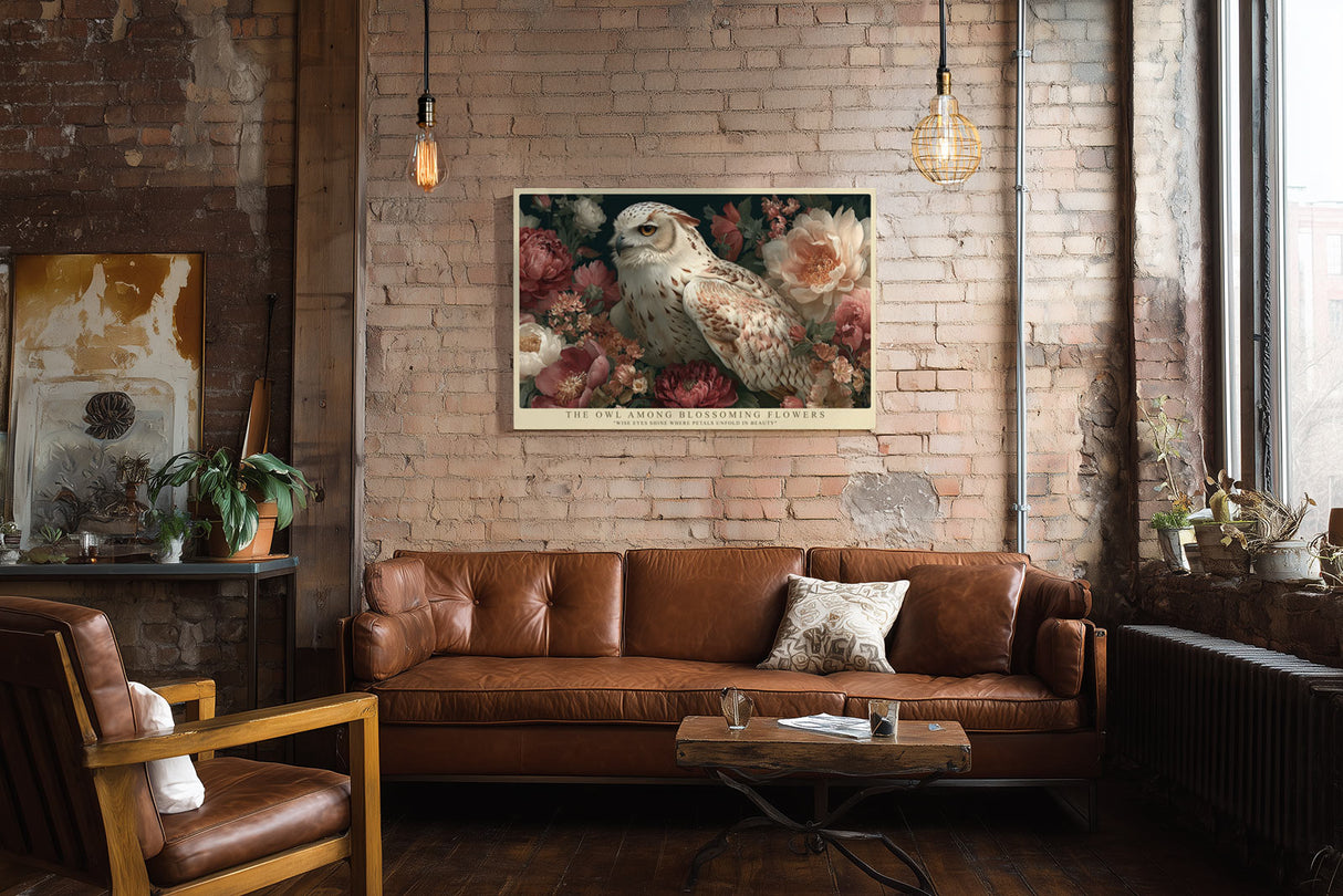 Paul Sinus Wandbild The Owl Among Blossoming Flowers Harmony of Wisdom and Nature