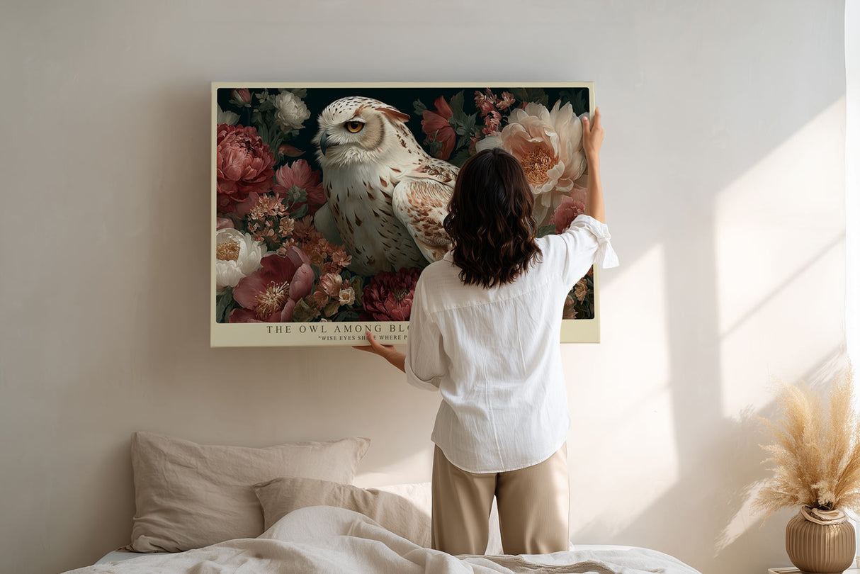 Paul Sinus Wandbild The Owl Among Blossoming Flowers Harmony of Wisdom and Nature