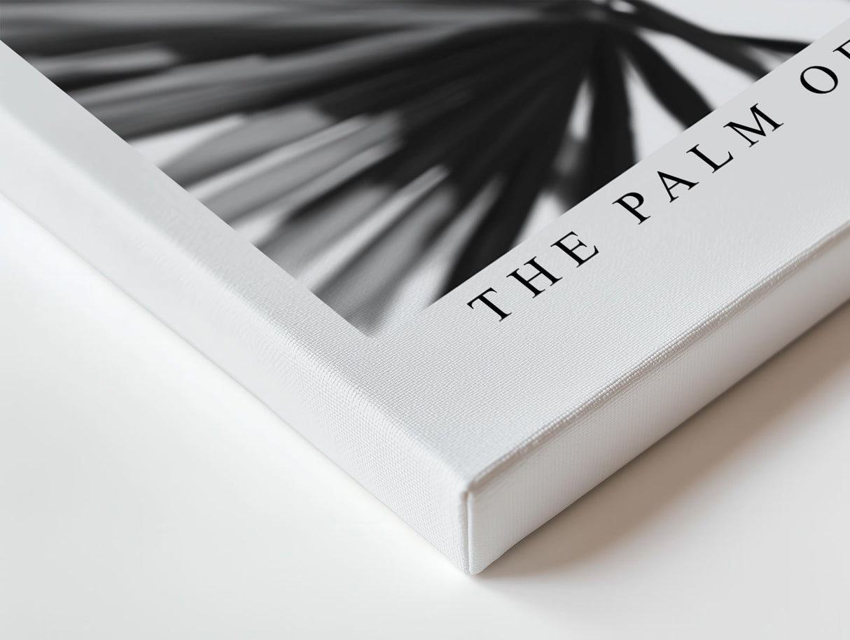 Paul Sinus Wandbild The Palm of Shadows – Geometrische Eleganz tropischer Formen in monochromer Ruhe – Stilvolles Wandbild mit grafischer Palmblattstruktur