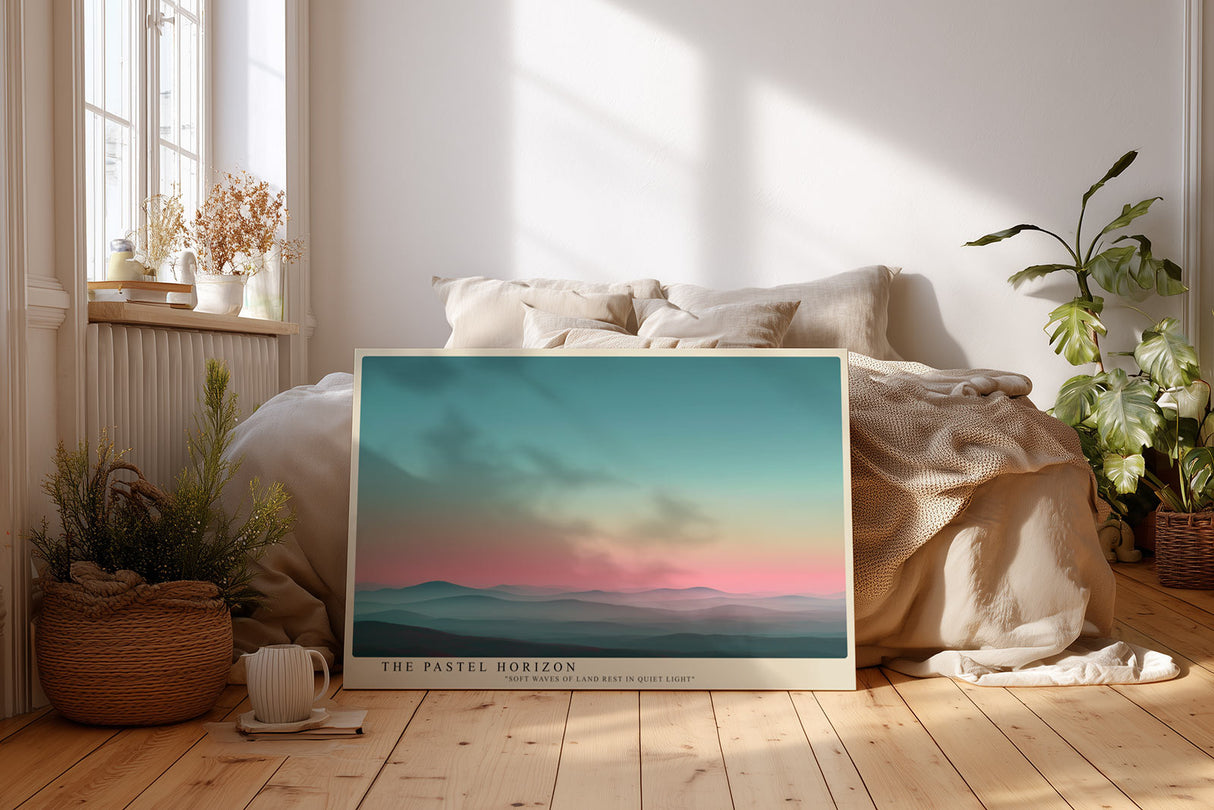 Paul Sinus Wandbild The Pastel Horizon weiches Landschaftsmotiv in sanften Pastelltönen für moderne Wohnräume voller Ruhe und Tiefe