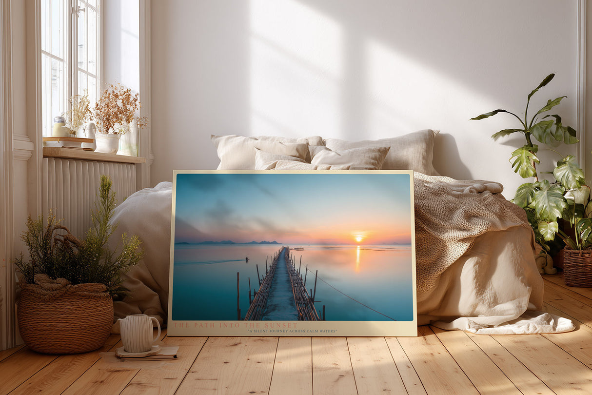 Paul Sinus Wandbild The Path into the Sunset – Der stille Weg über das Wasser in das Licht des Abends