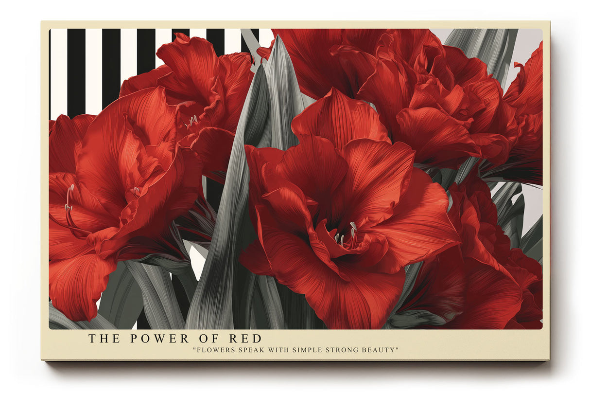 Paul Sinus Wandbild The Power of Red – expressive rote Blüten auf kontrastierendem Hintergrund für moderne Raumwirkung mit Eleganz und Stärke