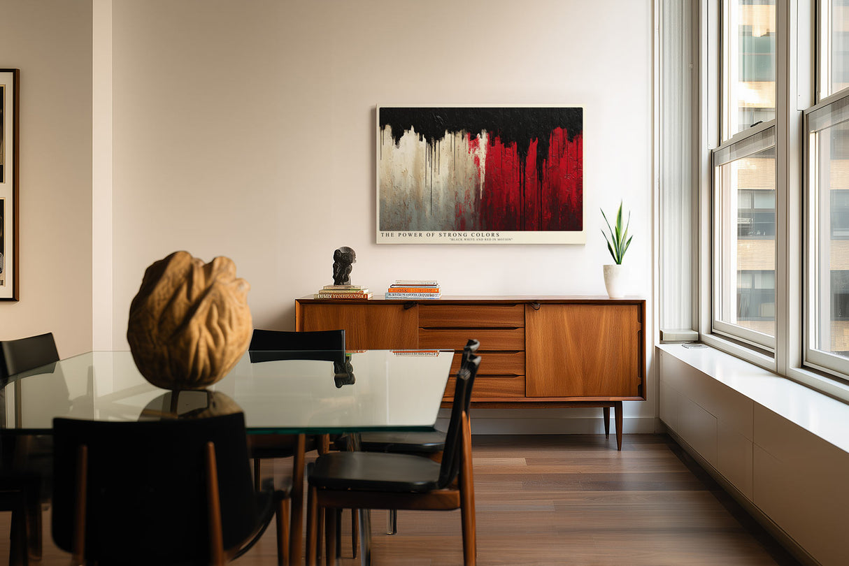 Paul Sinus Wandbild The Power of Strong Colors Abstract Energy in Red Black and White