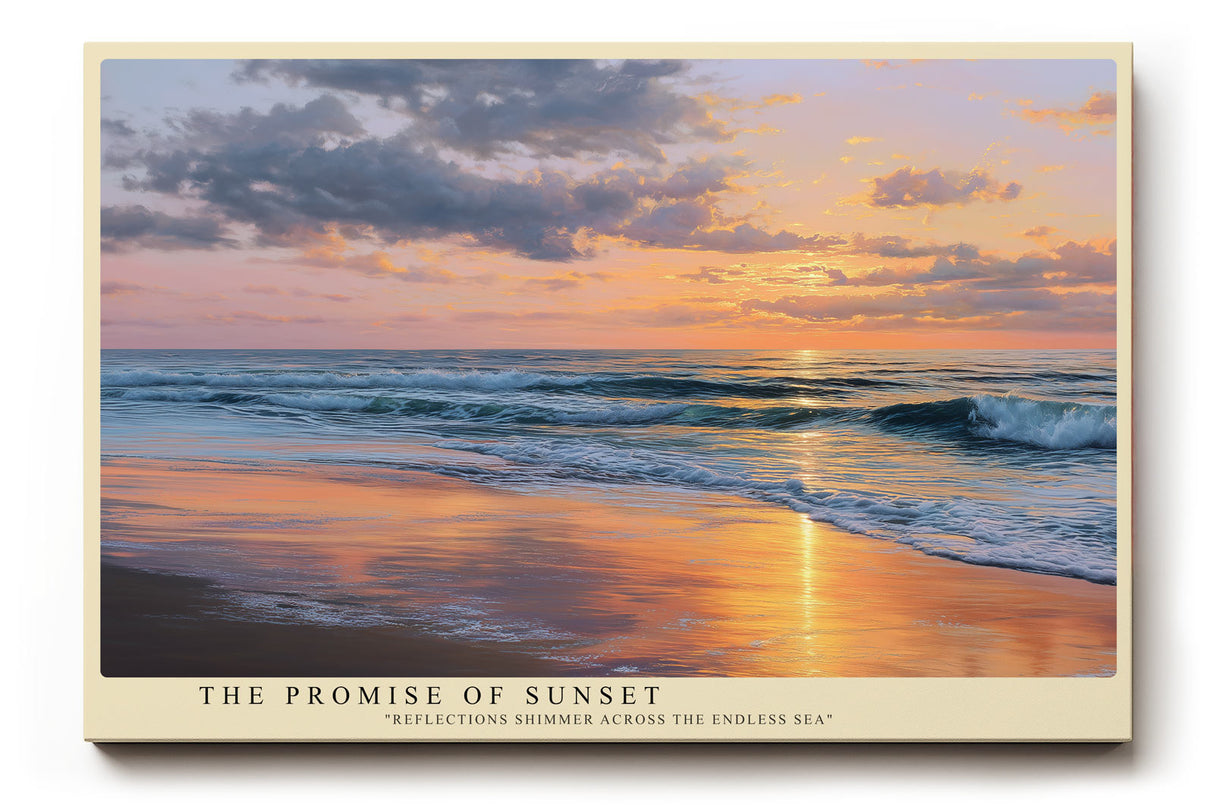 Paul Sinus Wandbild The Promise of Sunset – Malerischer Sonnenuntergang über dem Meer, Symbol für Frieden, Sehnsucht und die Schönheit des Augenblicks