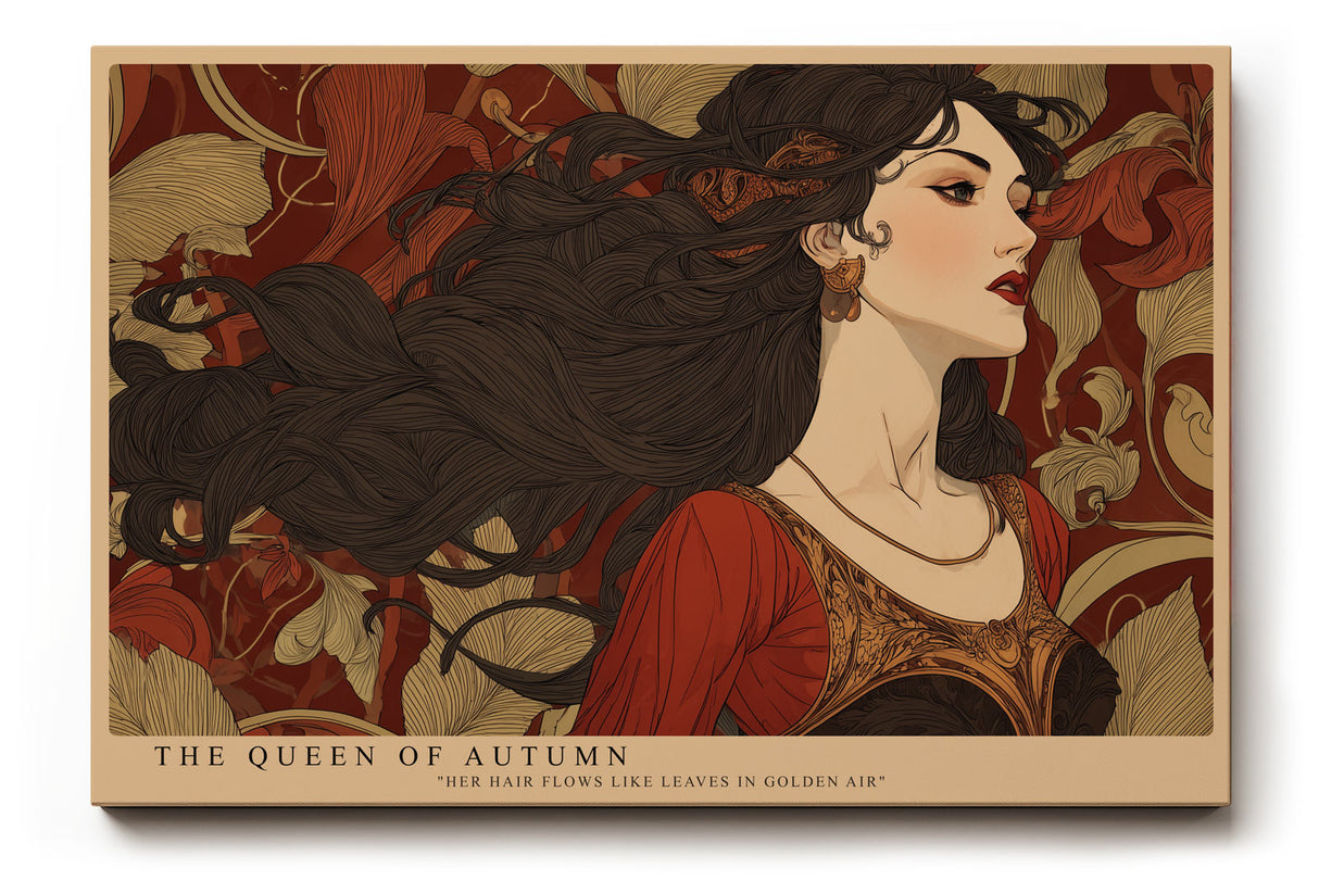 Paul Sinus Wandbild The Queen of Autumn – elegante Frau in herbstlichen Farben symbolisiert Stärke, Anmut und den Zauber der Jahreszeiten
