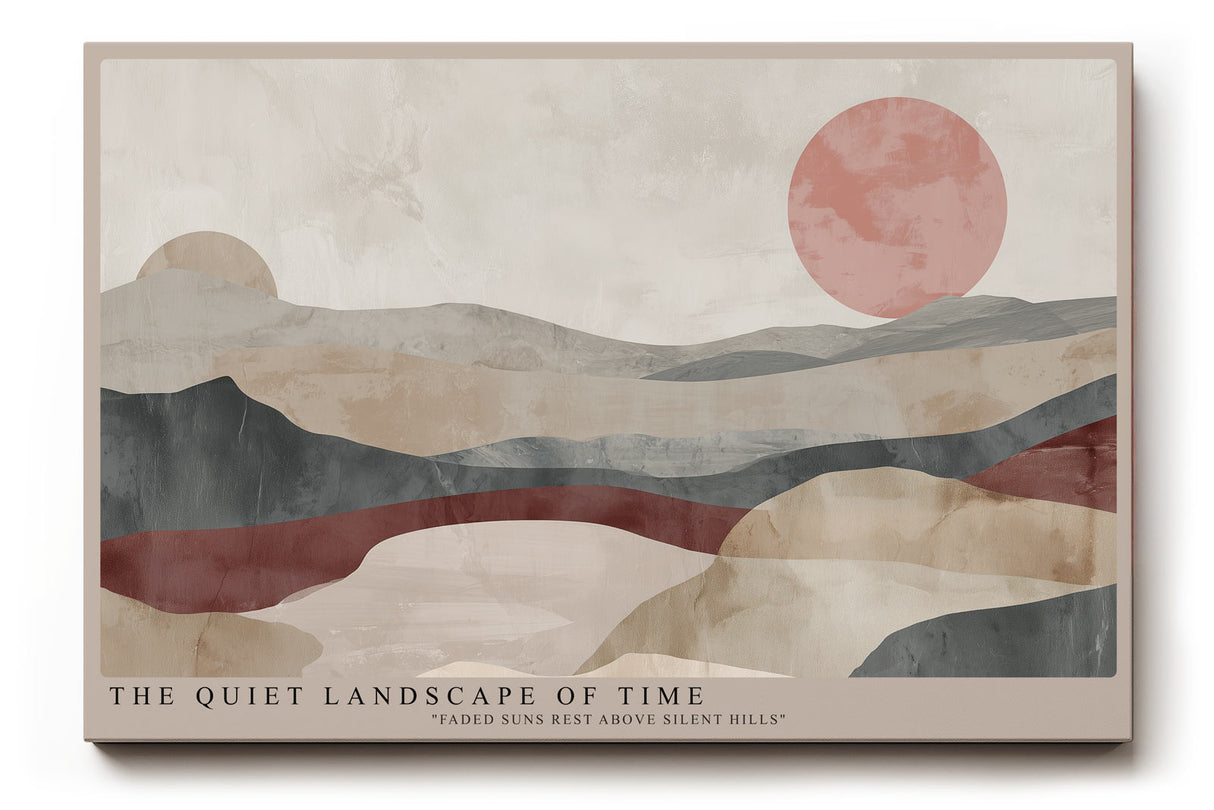 Paul Sinus Wandbild The Quiet Landscape of Time – abstrakte Hügellandschaft in warmen Erdtönen symbolisiert Ruhe, Zeit und Vergänglichkeit