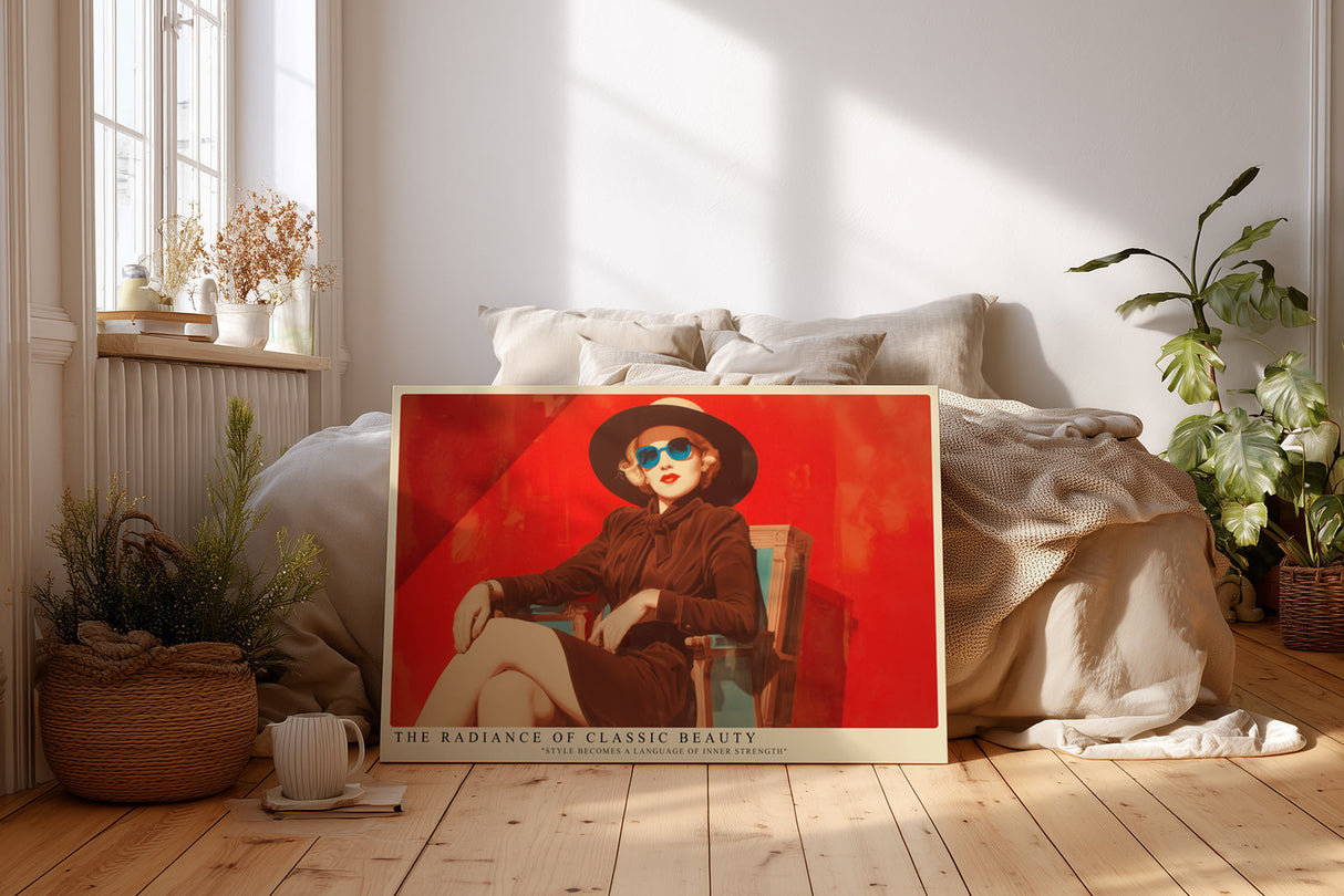 Paul Sinus Wandbild The Radiance of Classic Beauty Elegant Woman in Timeless Red Style