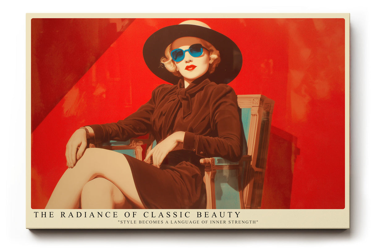 Paul Sinus Wandbild The Radiance of Classic Beauty Elegant Woman in Timeless Red Style
