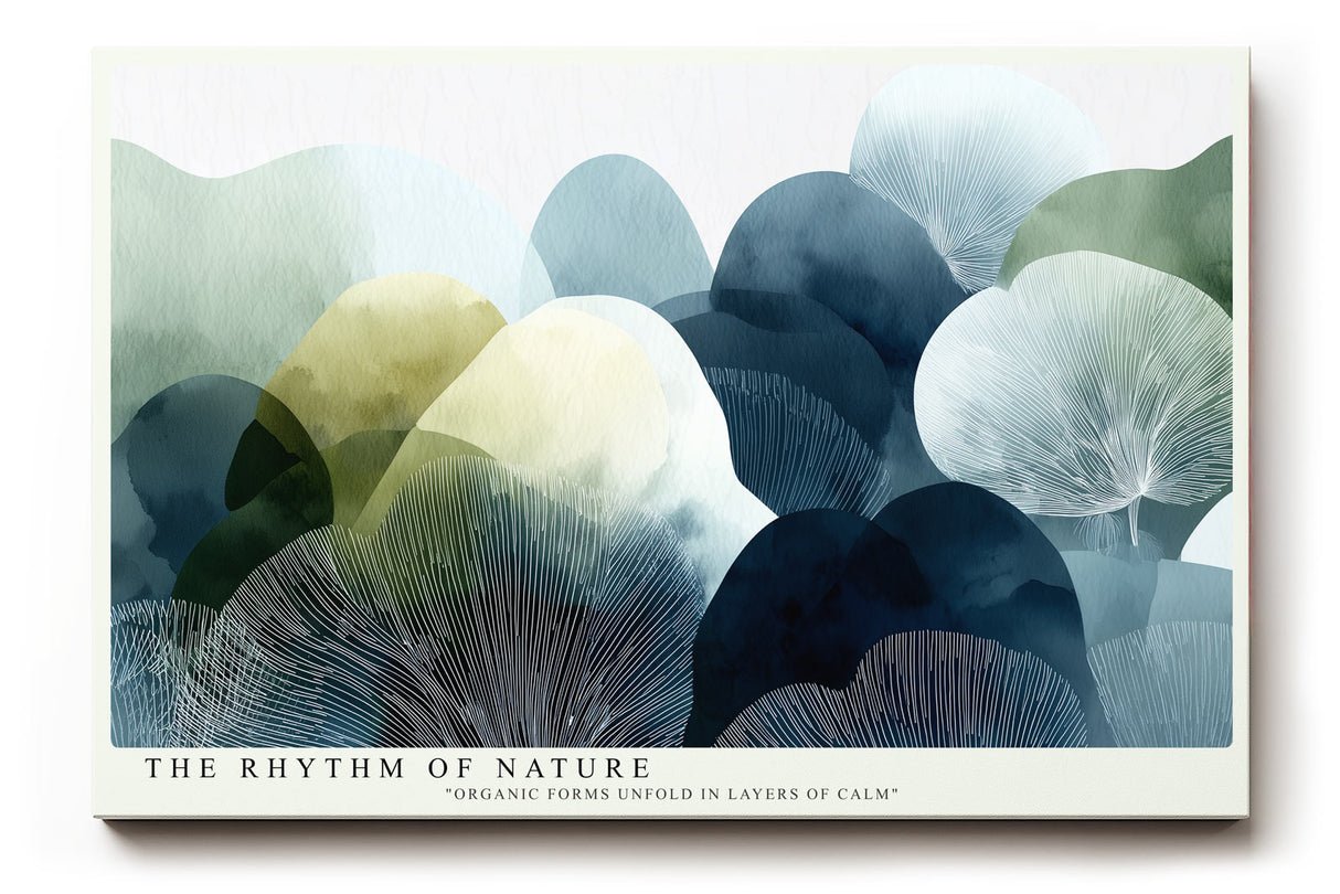 Paul Sinus Wandbild The Rhythm of Nature – abstrakte organische Formen in Grün- und Blautönen symbolisieren Harmonie und natürliche Balance