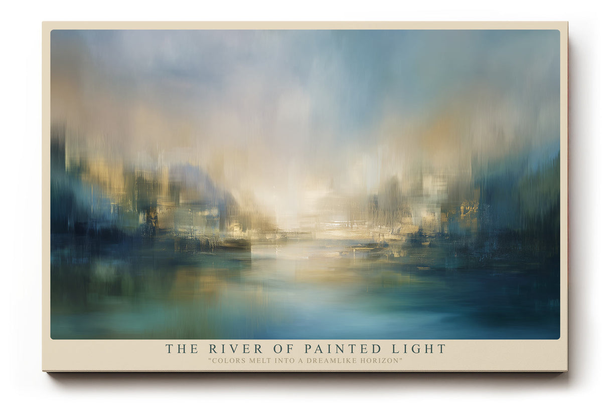 Paul Sinus Wandbild The River of Painted Light abstraktes Landschaftsmotiv in fließenden Farben mit atmosphärischer Tiefe