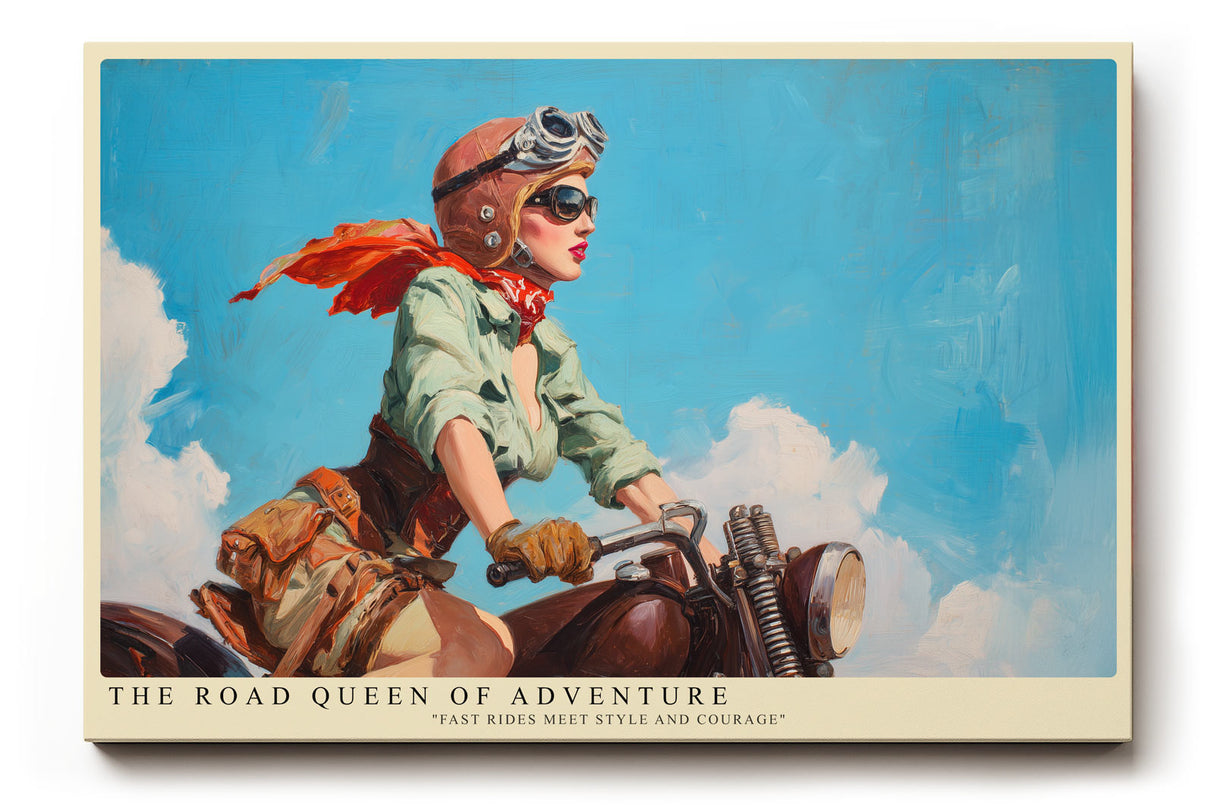 Paul Sinus Wandbild The Road Queen of Adventure – Kraftvolle Eleganz zwischen Freiheit und Stil im Retro-Design
