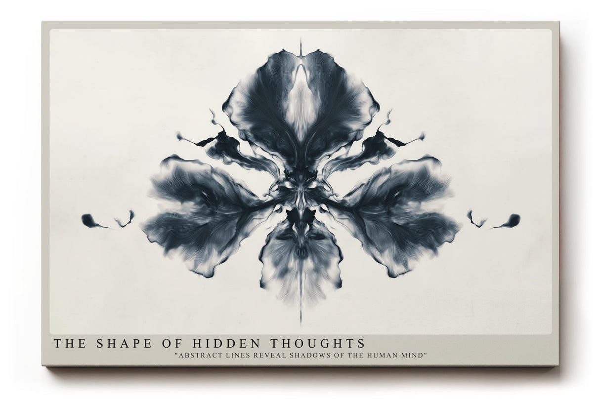 Paul Sinus Wandbild The Shape of Hidden Thoughts Abstrakte symmetrische Komposition in Rauch- und Grautönen, inspiriert von den Tiefen des menschlichen Geistes.